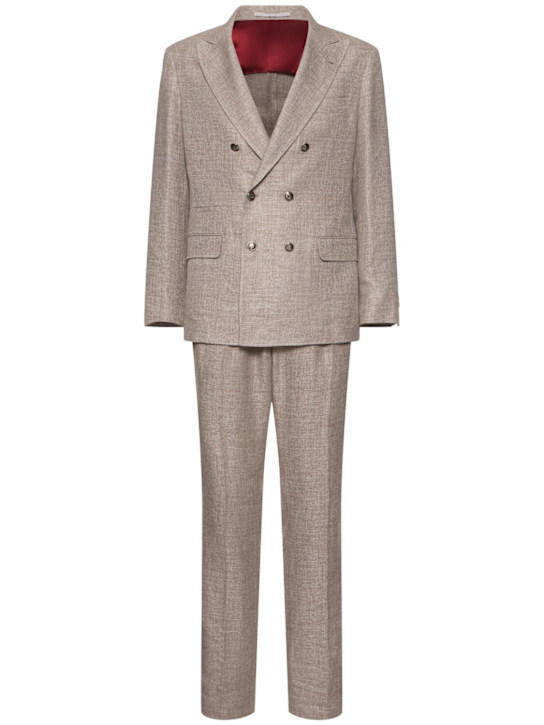 LuisaViaRoma Brunello CucinelliCompleto doppiopetto in misto lino