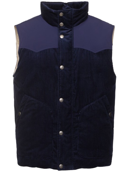 LuisaViaRoma Brunello CucinelliGilet imbottito in millerighe