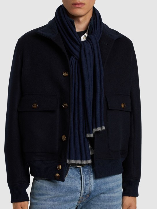 LuisaViaRoma Brunello CucinelliSciarpa In Maglia Di Cashmere A Costine
