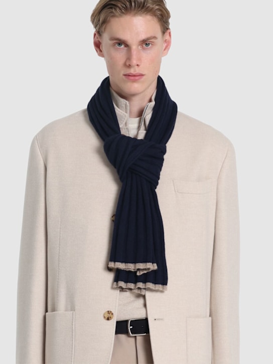 LuisaViaRoma Brunello CucinelliSciarpa In Maglia Di Cashmere A Costine
