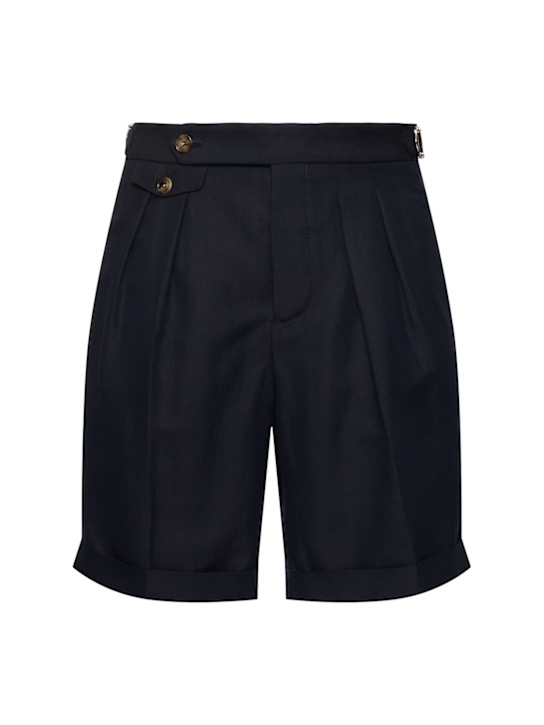 LuisaViaRoma Brunello CucinelliShorts In Cotone E Lino Con Pinces