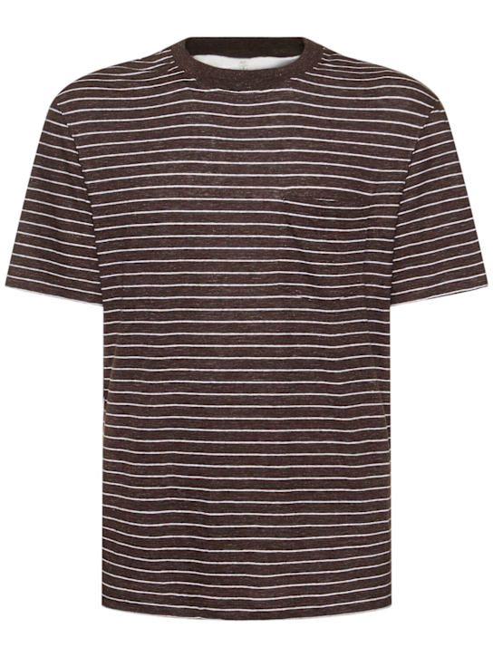 LuisaViaRoma Brunello CucinelliT-shirt in lino a righe
