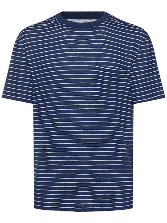 LuisaViaRoma Brunello CucinelliT-shirt in lino a righe