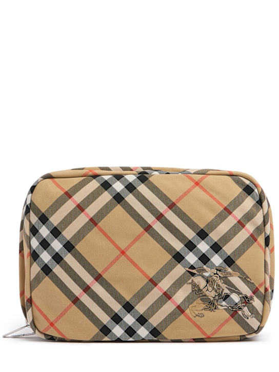 LuisaViaRoma BurberryBorsa pouch Essential Check in tessuto techno