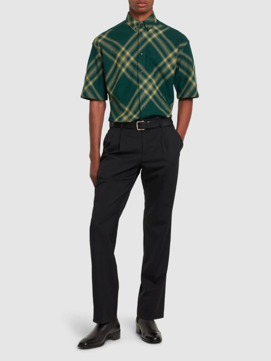 LuisaViaRoma BurberryCamicia A Maniche Corte In Lana Check
