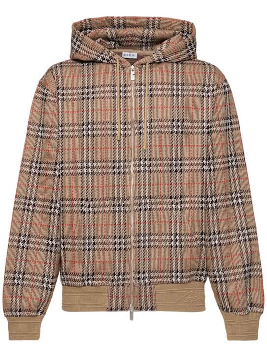 LuisaViaRoma BurberryFelpa con cappuccio in check jacquard