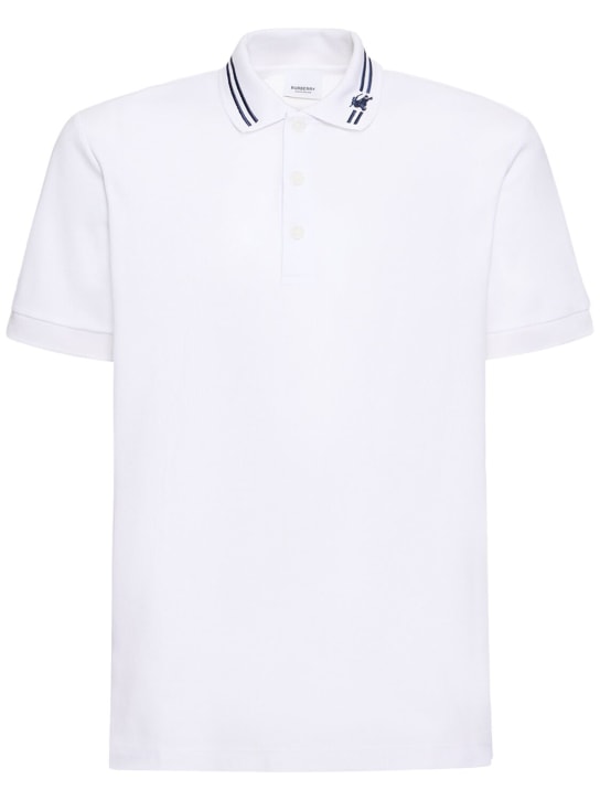LuisaViaRoma BurberryPolo core fit Manor in cotone con ricami