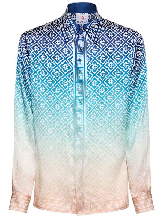 LuisaViaRoma CasablancaCamicia in seta dégradé con logo monogram