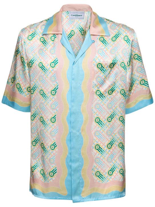 LuisaViaRoma CasablancaCamicia in seta monogram stampata