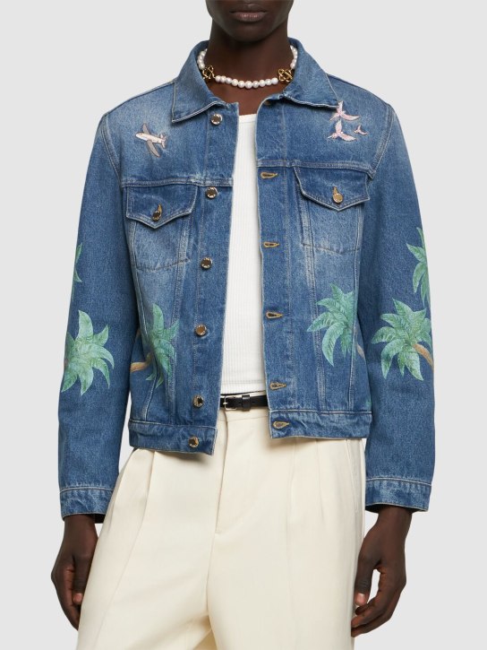 LuisaViaRoma CasablancaGiacca In Denim Con Stampa E Ricami