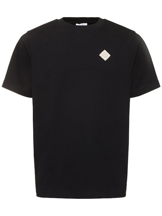 LuisaViaRoma CasablancaT-shirt Pearl Diamond CC con patch