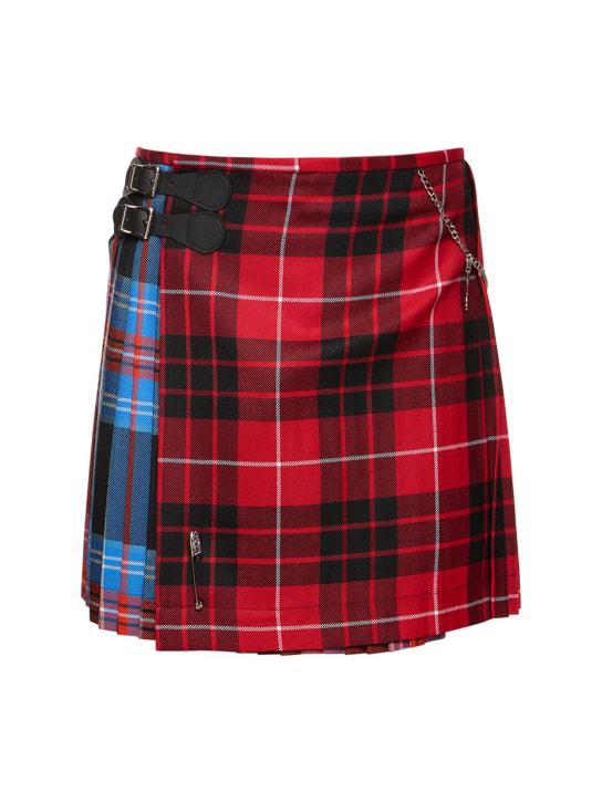 LuisaViaRoma Charles Jeffrey LOVERBOYMini kilt LVR Exclusive in lana tartan