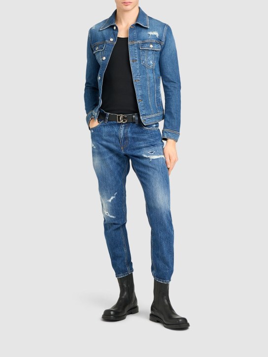 LuisaViaRoma Dolce&GabbanaGiacca In Denim Di Cotone Distressed Stretch