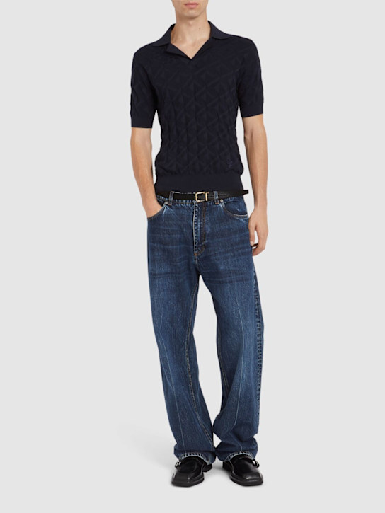 LuisaViaRoma Dolce&GabbanaPolo A Maniche Corte In Maglia Di Seta Monogram