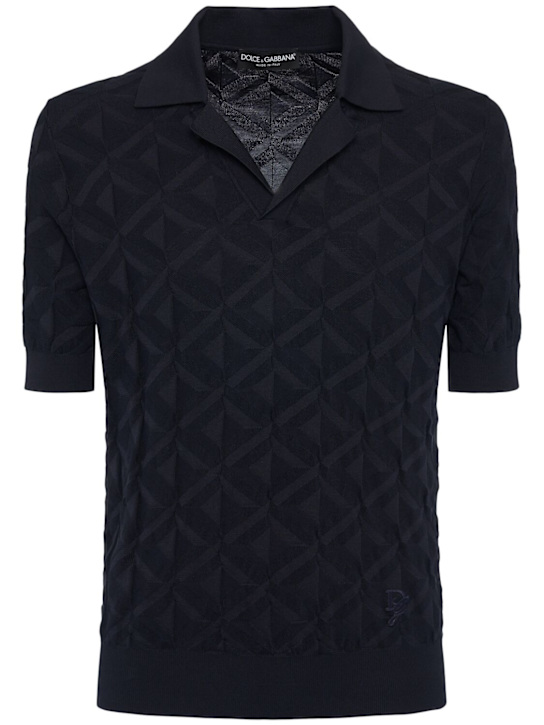 LuisaViaRoma Dolce&GabbanaPolo a maniche corte in maglia di seta monogram