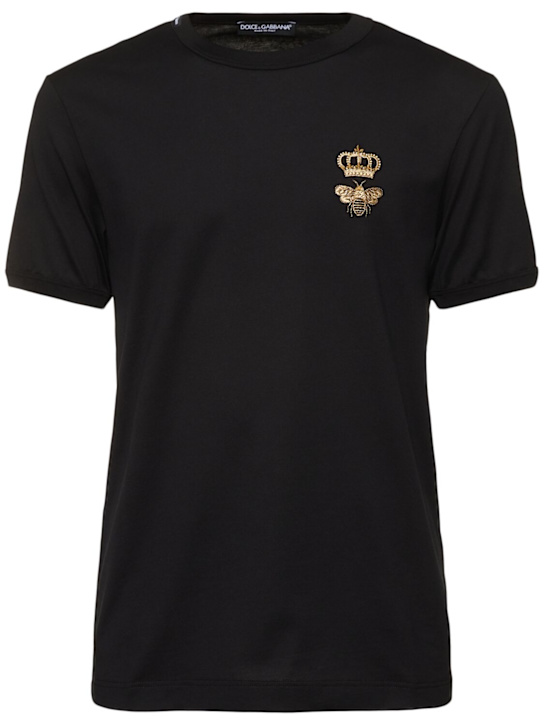 LuisaViaRoma Dolce&GabbanaT-shirt Bee and Crown in cotone ricamato