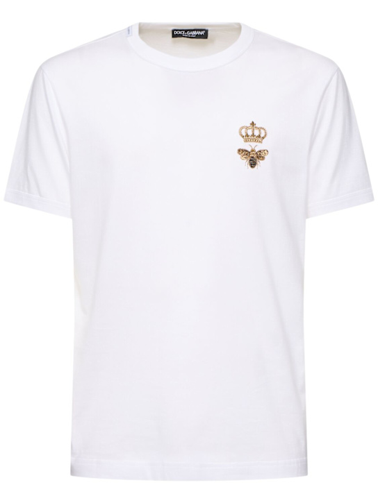 LuisaViaRoma Dolce&GabbanaT-shirt Bee and Crown in cotone ricamato