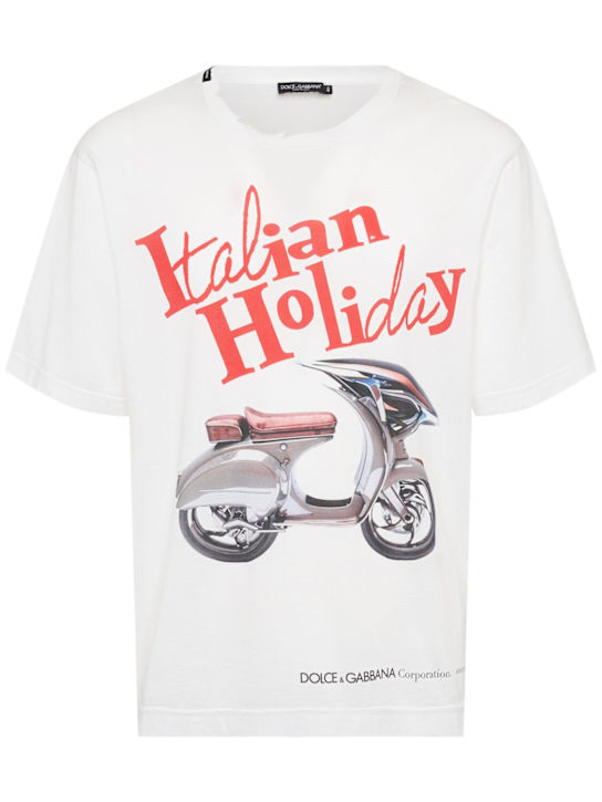 LuisaViaRoma Dolce&GabbanaT-shirt in jersey stampa Italian Holiday