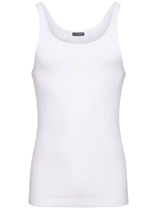 LuisaViaRoma Dolce&GabbanaTank top in jersey di cotone a costine