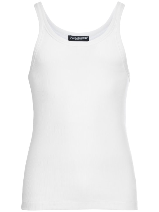 LuisaViaRoma Dolce&GabbanaTank top in jersey di cotone a costine