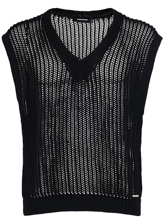 LuisaViaRoma Dsquared2Gilet in maglia di cotone con scollo a V