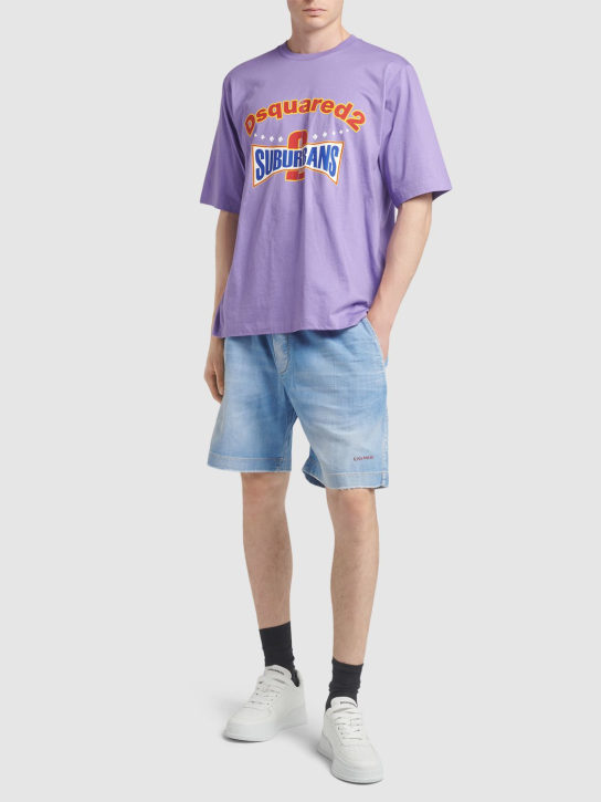 LuisaViaRoma Dsquared2Shorts Boxer Fit In Denim Di Cotone Stretch