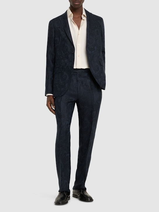 LuisaViaRoma EtroGiacca In Misto Lino Con Stampa Roma Paisley