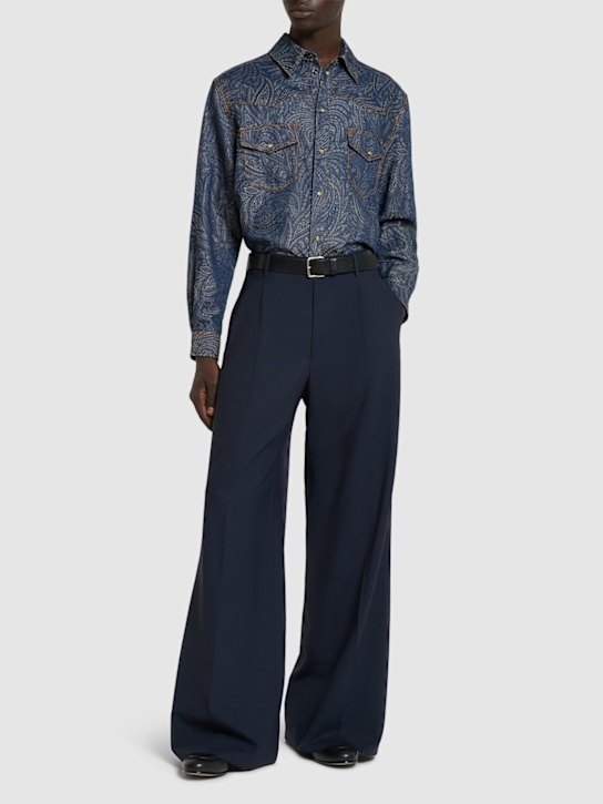 LuisaViaRoma EtroOvershirt In Denim Di Cotone E Lino Paisley