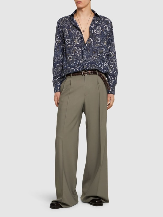 LuisaViaRoma EtroPantaloni Extra Larghi In Lana Con Pinces