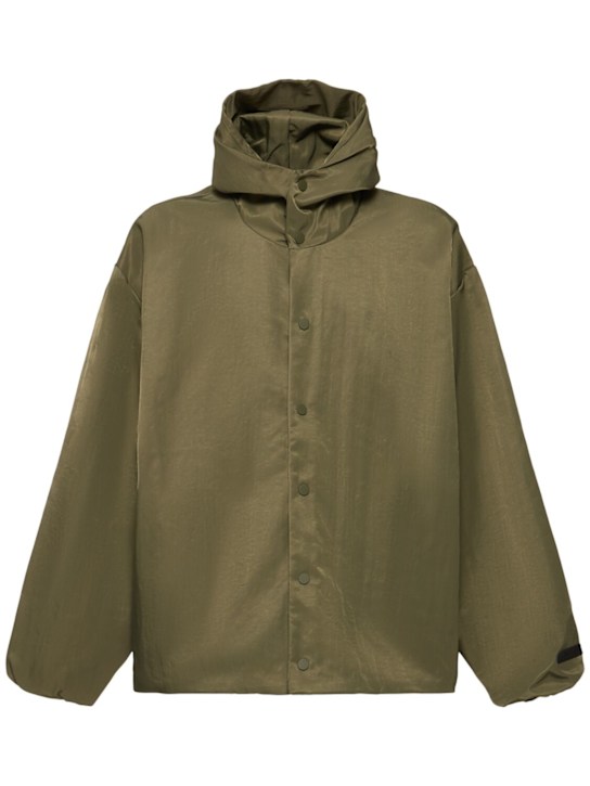 LuisaViaRoma Fear of God ESSENTIALSFelpa in nylon testurizzato con zip e cappuccio