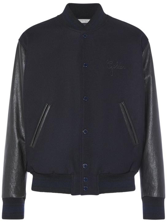 LuisaViaRoma Golden GooseBomber in misto lana con maniche in pelle