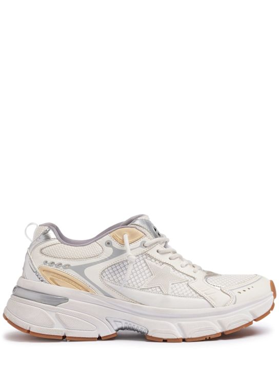 LuisaViaRoma Golden GooseSneakers Lightstar in mesh di pelle e camoscio