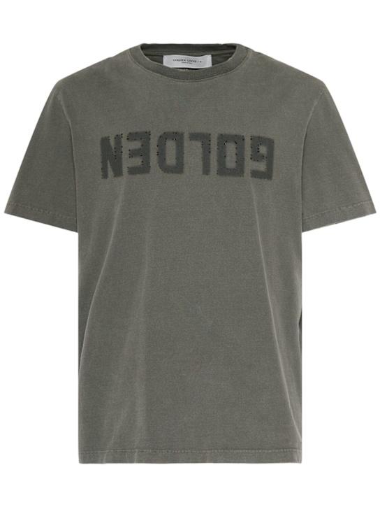 LuisaViaRoma Golden GooseT-shirt in jersey di cotone distressed con logo