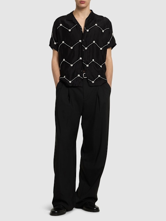 LuisaViaRoma HaragoCamicia Beaded Maniche Corte In Seta