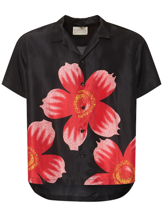 LuisaViaRoma HaragoCamicia manica corta Floral in seta stampata