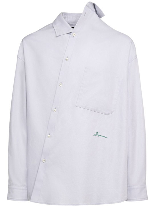 LuisaViaRoma JacquemusCamicia asimmetrica La Chemise Cuadro in cotone