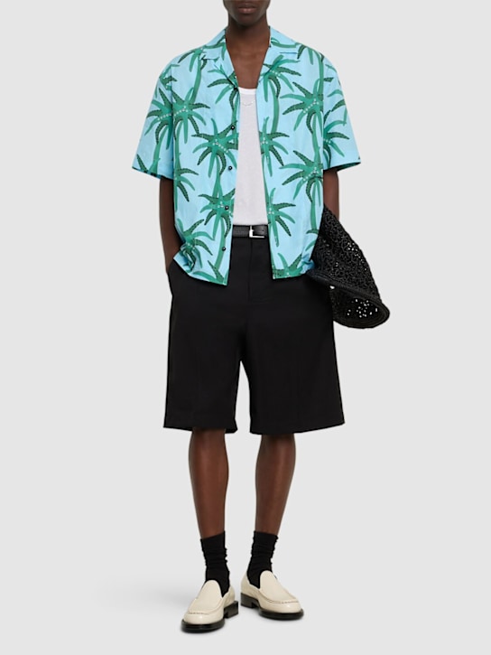 LuisaViaRoma JacquemusCamicia La Chemise Jean A Maniche Corte Con Stampa