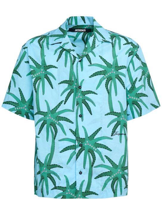 LuisaViaRoma JacquemusCamicia La Chemise Jean a maniche corte con stampa