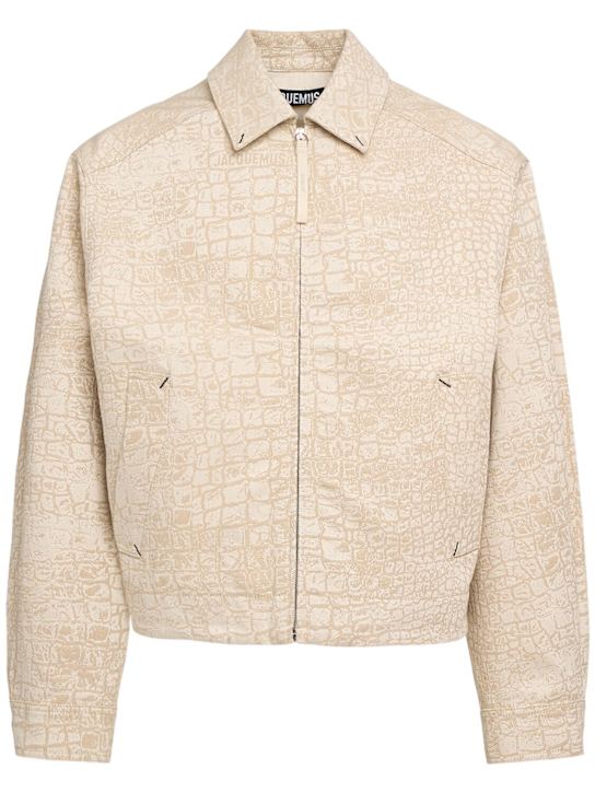 LuisaViaRoma JacquemusGiacca La Veste De-Nimes con stampa coccodrillo