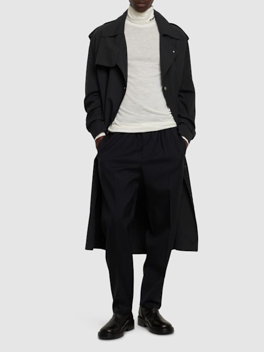 LuisaViaRoma Jil SanderPantaloni Cropped Relaxed Fit In Gabardina Di Lana