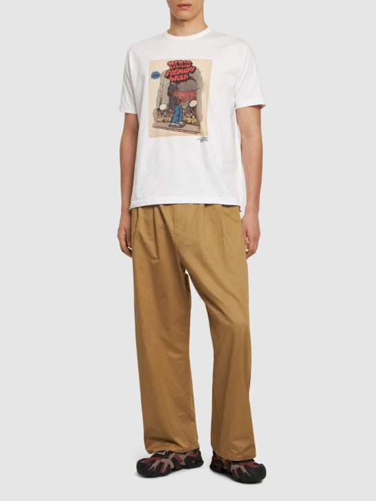 LuisaViaRoma JUNYA WATANABET-shirt In Jersey Di Cotone Stampato