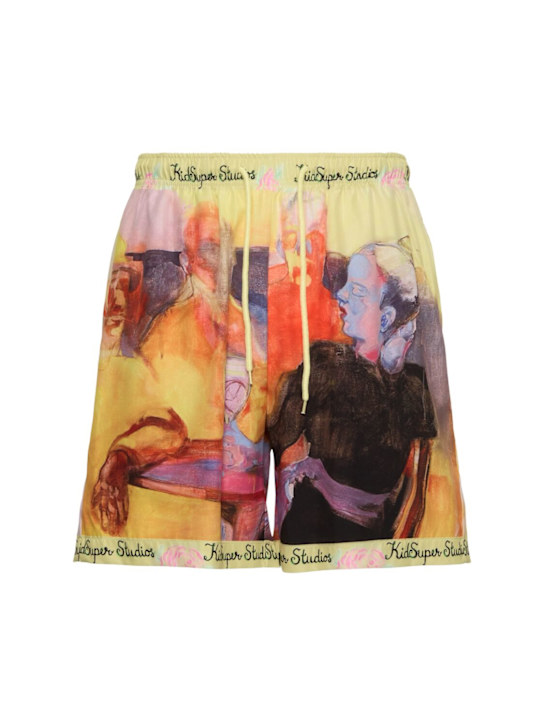 LuisaViaRoma KidSuper StudiosShorts in raso stampato