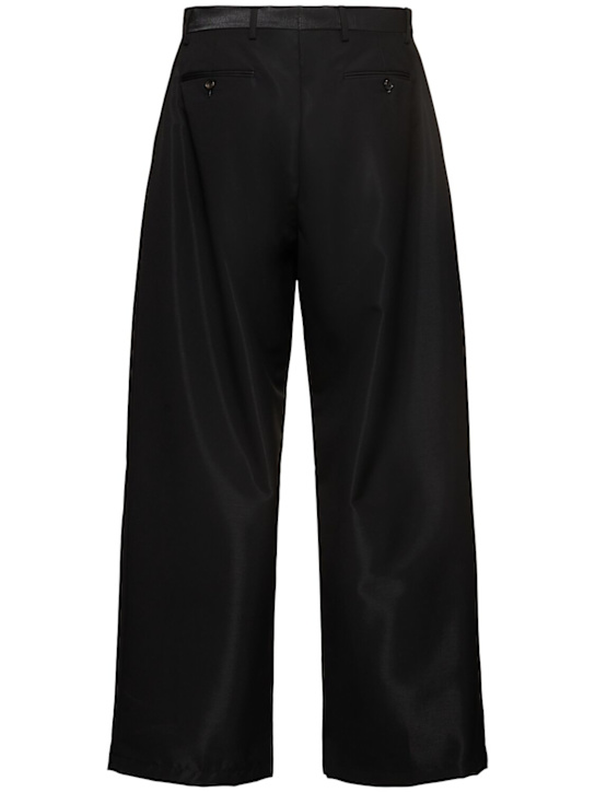 LuisaViaRoma Lc23Shiny Cool Wool Blend Wide Pence Pants