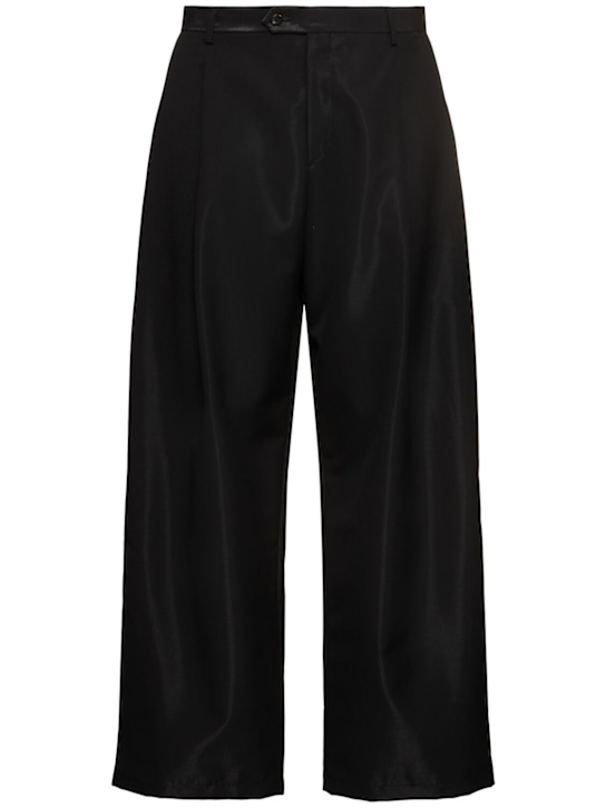 LuisaViaRoma Lc23Shiny cool wool blend wide pence pants