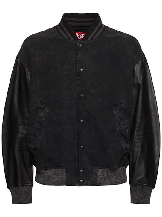 LuisaViaRoma DieselBomber L-Nyn in pelle e denim