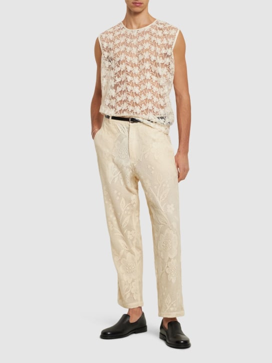 LuisaViaRoma HaragoTank Top In Pizzo Di Cotone