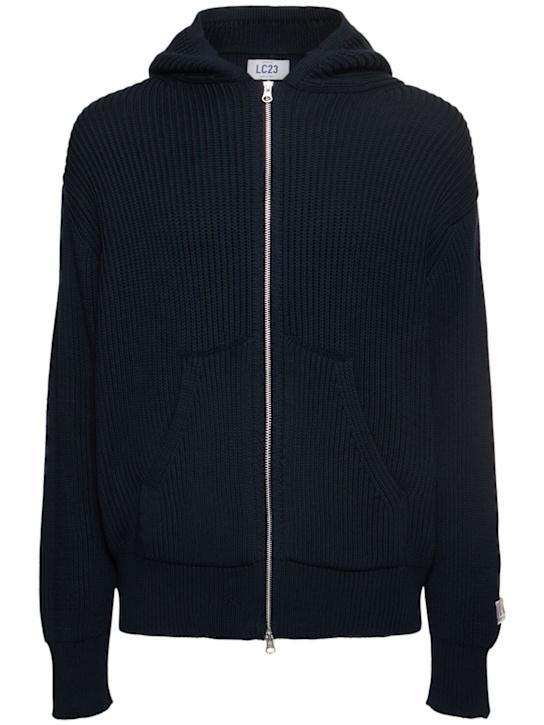 LuisaViaRoma Lc23Rib knit zip hoodie