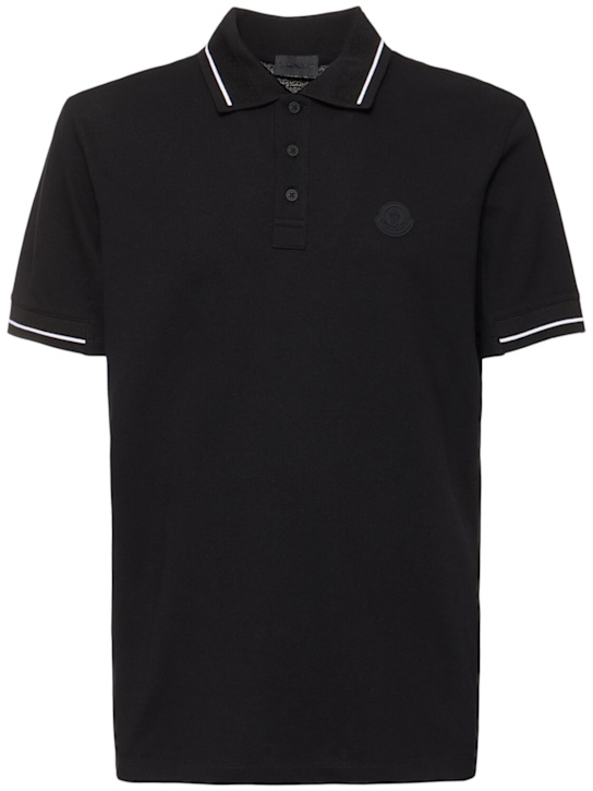 LuisaViaRoma MonclerLogo patch cotton polo shirt