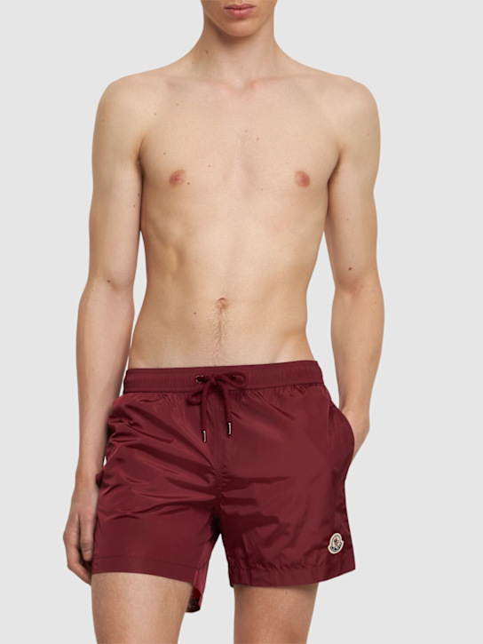 LuisaViaRoma MonclerLogo Patch Nylon Swim Shorts