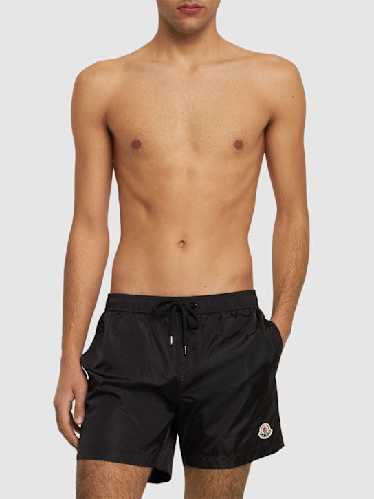 LuisaViaRoma MonclerLogo Patch Nylon Swim Shorts